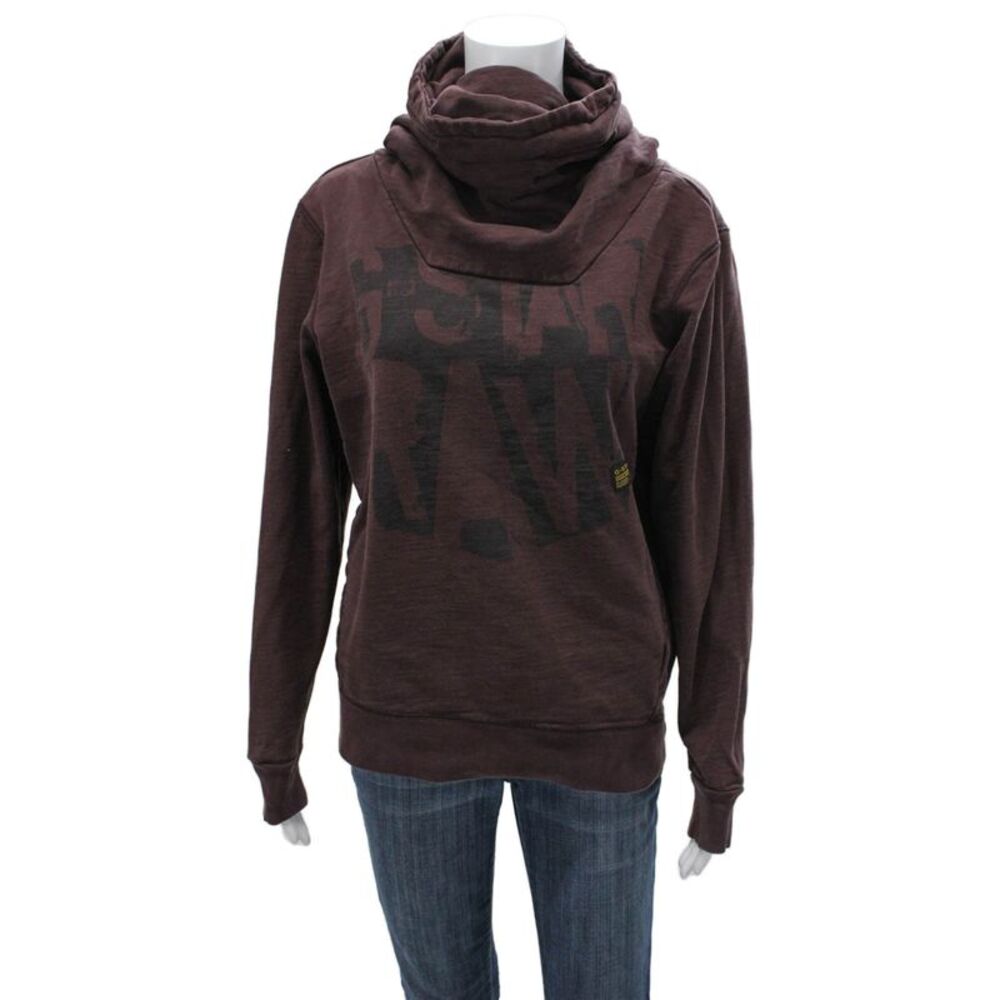 G Star Raw Womens Pullover Sweatshirt Brown High Neck Designer Size L